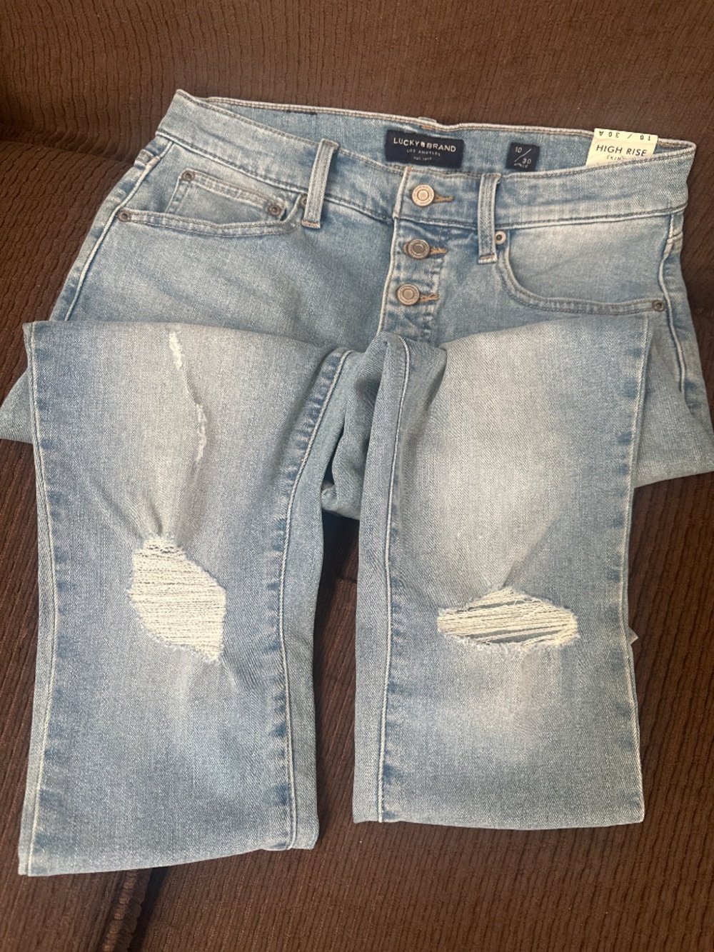 Lucky Brand High Rise Skinny Bridgette Jeans sz 10/30 ankle - Picture 2 of 5